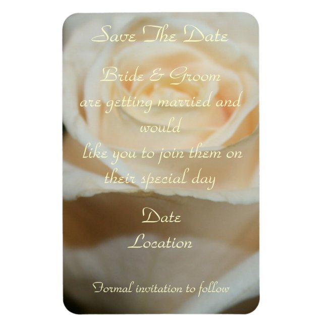 ÍMÃ SAVE-THE-DATE WHITE ROSE MAGNET MODELO (Vertical)