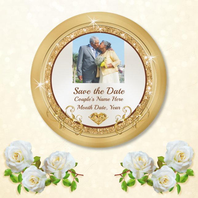 Imã Save the Dates Baratos, Ímãs de Foto Save the Date (Photo Save the Date Magnets. Cheap save the date magnets. 50th anniversary save the date magnets. )