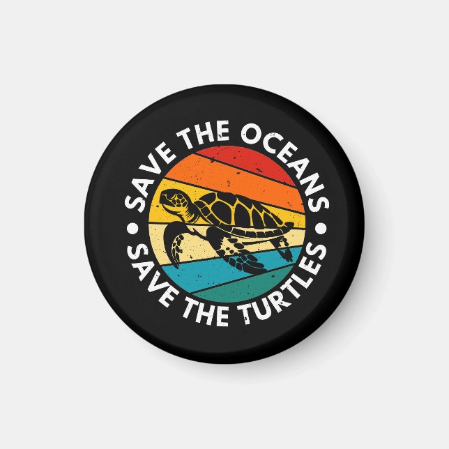 Imã Save The Oceans Save The Turtles (Frente)