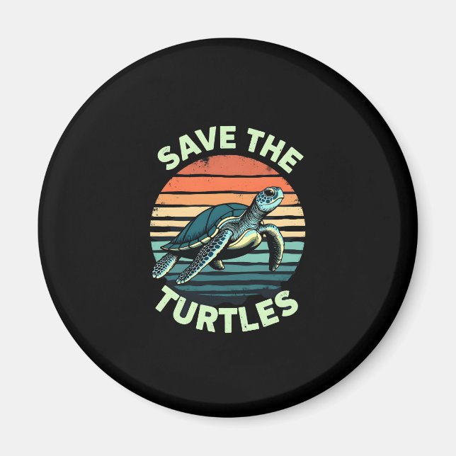 Imã Save The Turtles Animal Turtle Pet Lover (2) (Frente)