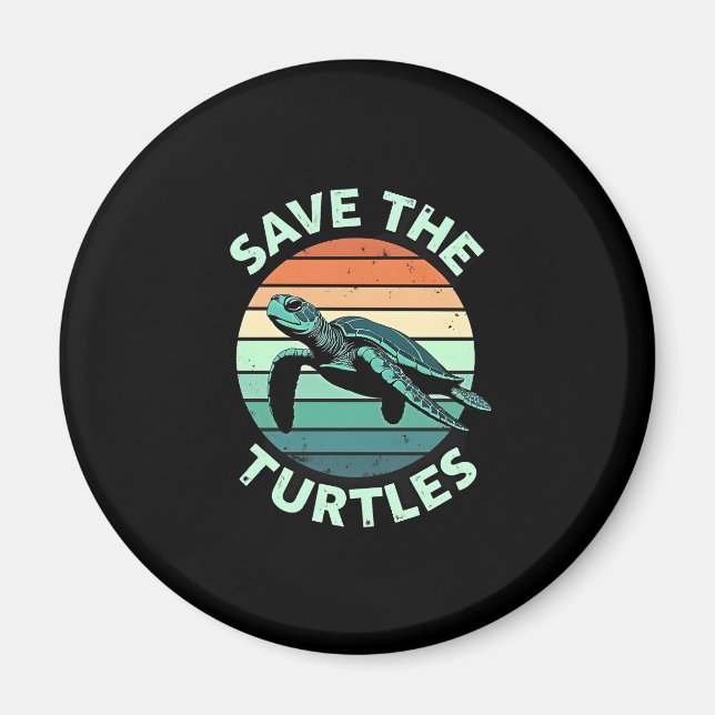 Imã Save The Turtles Animal Turtle Pet Lover (4) (Frente)