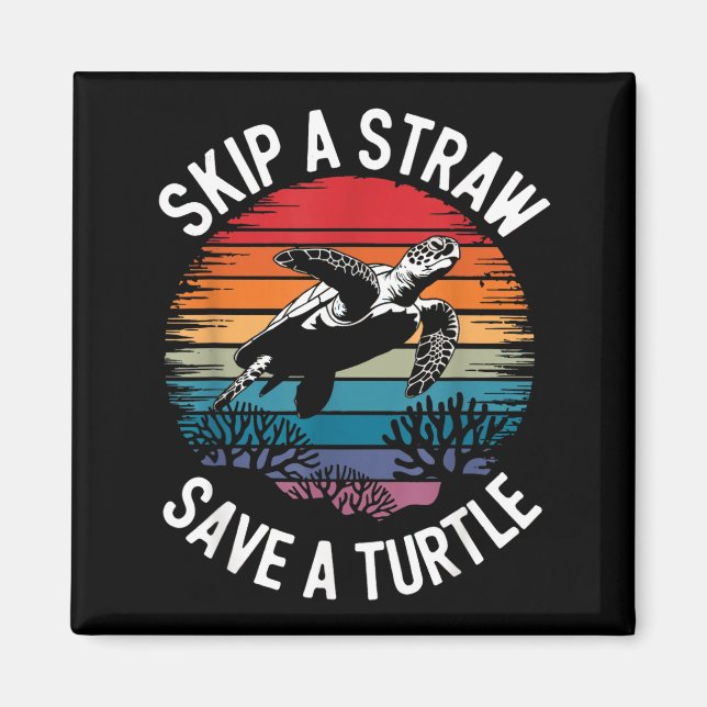 Imã Save Turtles Sea Ocean Turtle Shirt  (Frente)