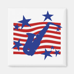 Imã Saxofone da bandeira dos Estados Unidos