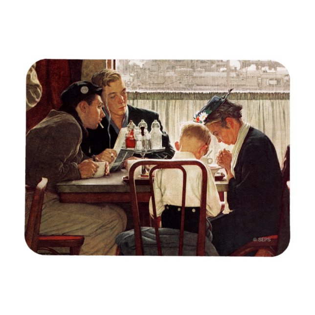 Ímã Say Grace por Norman Rockwell (Horizontal)