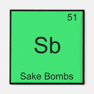 Imã Sb - Bombas Sake Símbolo de Elemento Químico Eng