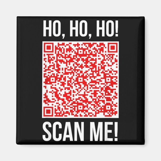 Imã Scan Me! Qr Scan Me Joke Funny Santa Merry Christm (Frente)