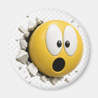 Imã Scaredy 3D Emoji Round Magnet