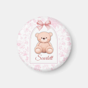 Imã Scarlett   Design de Enfermeiro de Urso Rosa Perso