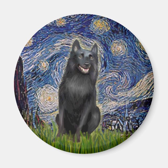 Imã Schipperke 5 - Noite Estrelada (Frente)