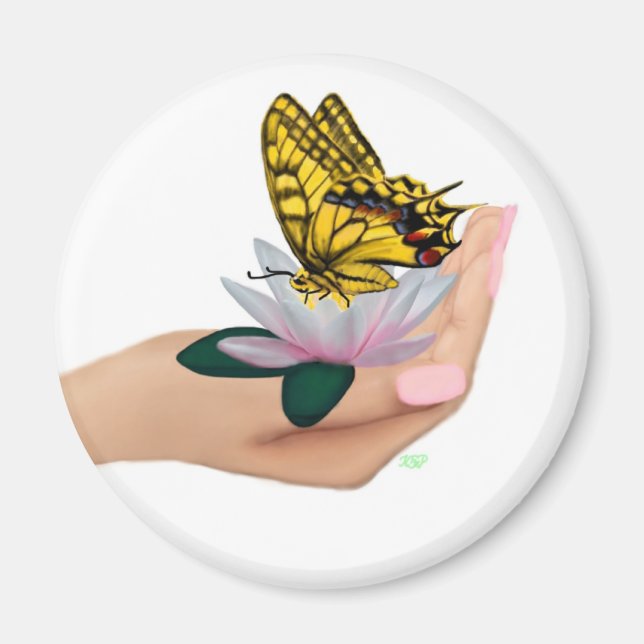 Imã Schmetterling em mãos (Frente)