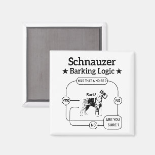 Imã Schnauzer Barking Logic Cão Legal Pet Lover Sarcas