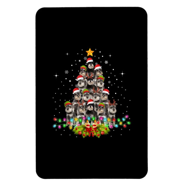 Ímã Schnauzer Cães Árvore Natal Pet Xmas (Vertical)