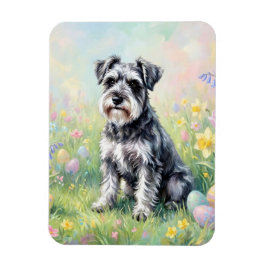 Ímã Schnauzer Caprichoso com Ovos de Páscoa Flexível