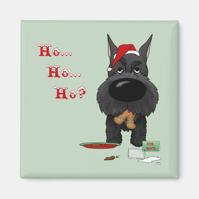 Imã Schnauzer Christmas (Frente)