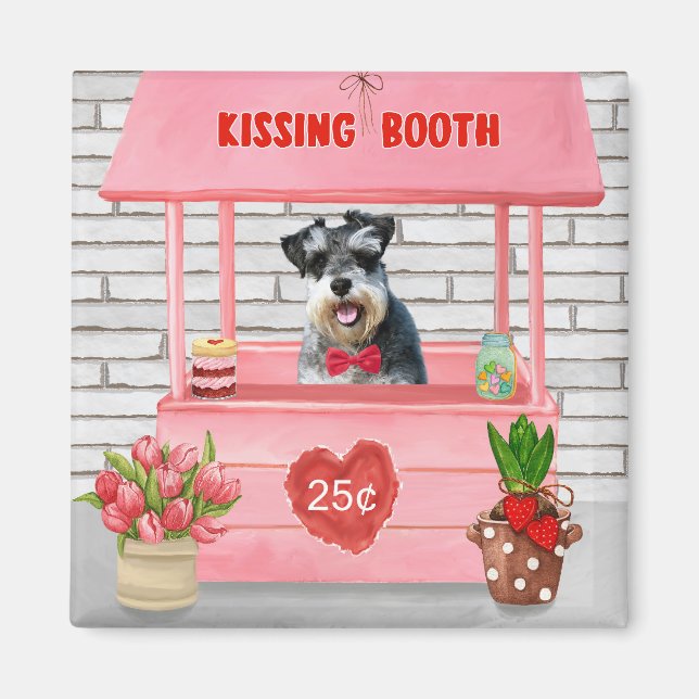 Imã Schnauzer Dia de os namorados Cachorro Beijando Bo (Frente)