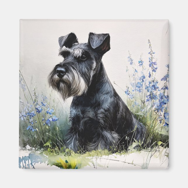 Imã Schnauzer em Aquarela (Frente)