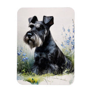 Ímã Schnauzer Flexível Aquarela