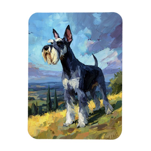 Ímã Schnauzer Sunlit Countryside Landscape Flexible (Vertical)