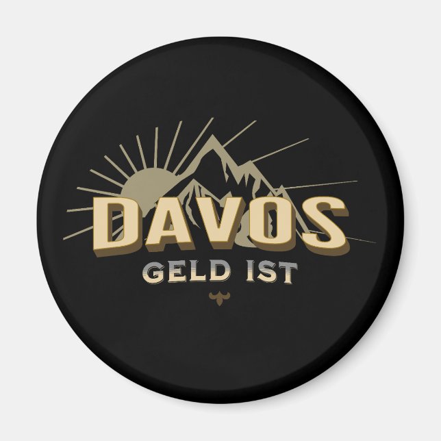 Imã Schweiz Ski Resort Davos Geld Satire Ovaler (Frente)