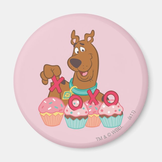 Imã Scooby Doo - Cupcakes Scooby XOXO (Frente)