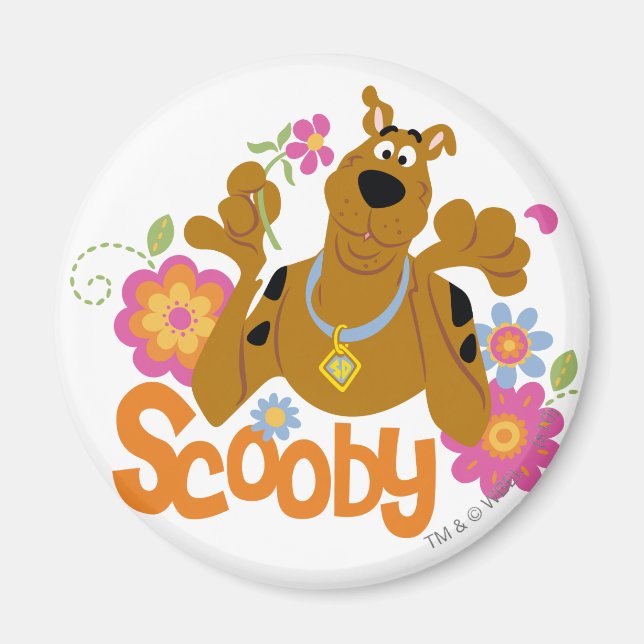 Imã Scooby-Doo Em Flores (Frente)