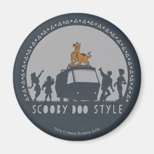 Imã Scooby-Doo Estilo Tribal Van Silhueta