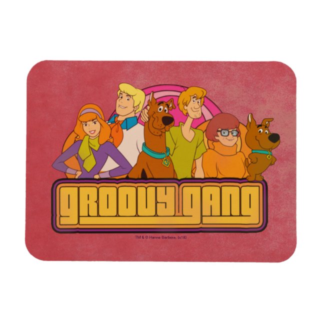 Ímã Scooby-Doo | "Groovy Gang" - Gráfico de desenho an (Horizontal)