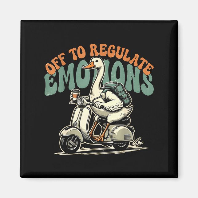 Imã Scooter de ganso engraçado para regular emoções  (Frente)