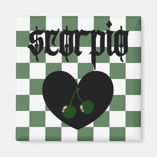 Imã Scorpio Gothic - Design das cerejas controladas po (Frente)
