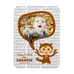 Ímã Scorpio Happy Birthday Keepsasaem para crianças