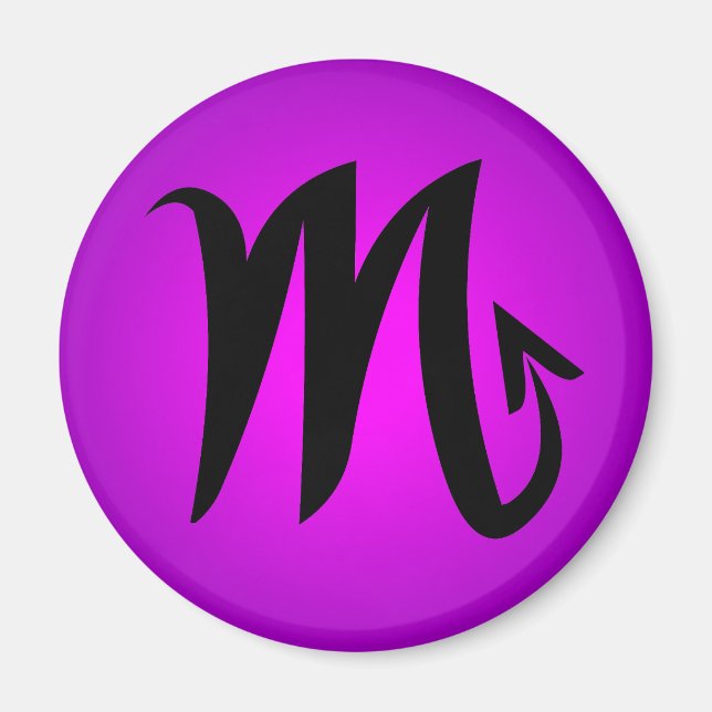 Imã Scorpio Horoscope Sinal Magenta Roxo (Frente)