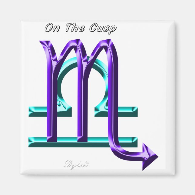 Imã Scorpio Libra Sobre O Sinal De Zodíaco Da Astrolog (Frente)