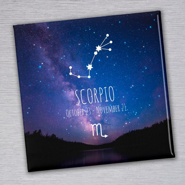Imã Scorpio | Magnet de constelação Zodiaca Personaliz (Criador carregado)