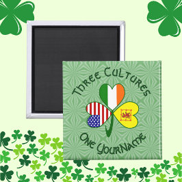 Imã Scot Lion Irish USA Flags Shamrock Personalizado