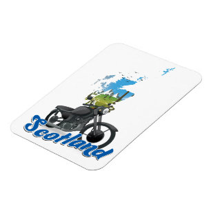 Ímã Scotland Motorcycle map viagem poser