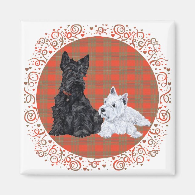 Imã Scottie Adult & Westie Puppy (Frente)