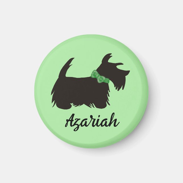 Imã Scottie dog Magnet, Scottish terrier Button (Frente)