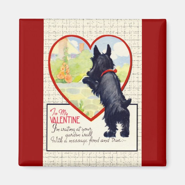 Imã Scottie dog Valentine Scottish Terrier (Frente)