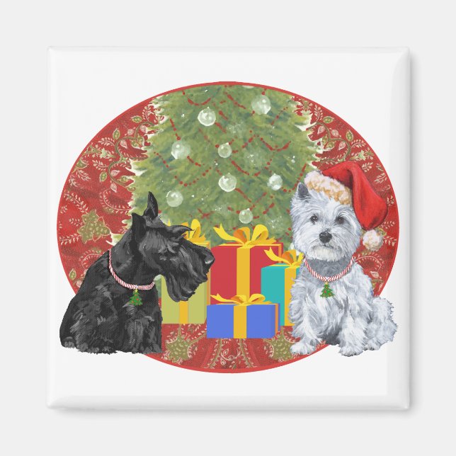 Imã Scottie & Westie Natal (Frente)