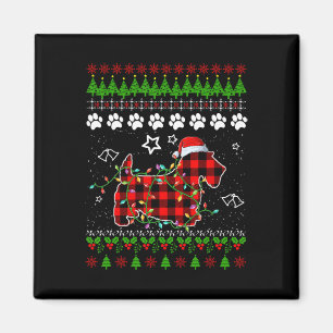 Imã Scottish Terrier Dog Funny Xmas Ugly Sweater Chris