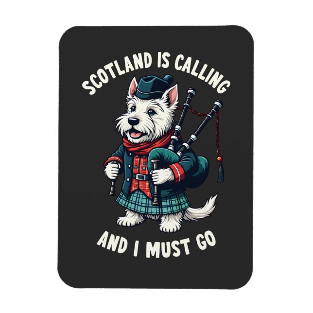 Ímã Scottish Terrier Dog Scotland Está Chamando E Eu P (Vertical)