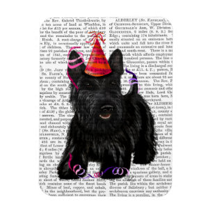 Ímã Scottish Terrier e Party Hat