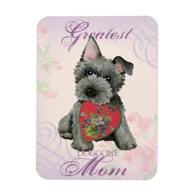 Ímã Scottish Terrier Heart Mãe Magnet (Vertical)