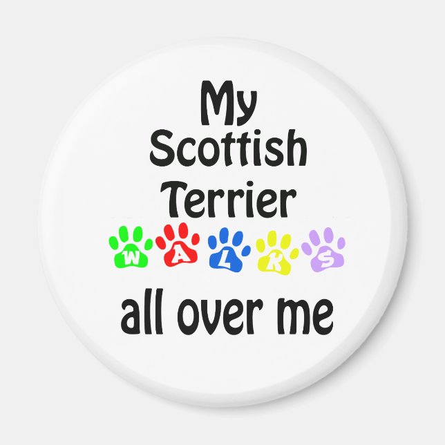Imã Scottish Terrier Walks Design (Frente)