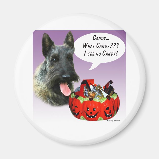 Imã ScottishTerrier Halloween Candy (Frente)