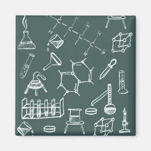 Imã Scribbles químicos do equipamento de laboratório