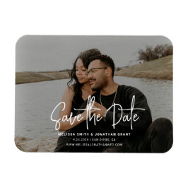 Ímã Script de Foto Preto e Branco Moderno Salvar a Dat