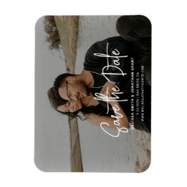 Ímã Script de Foto Preto e Branco Moderno Salvar a Dat