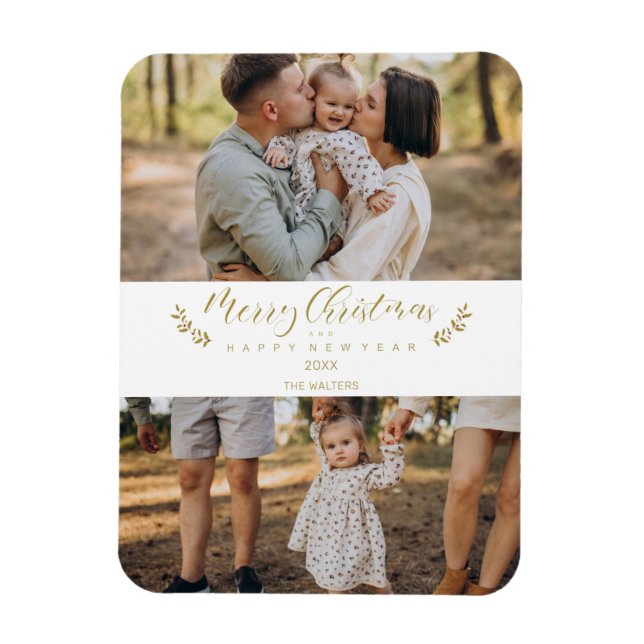 Ímã Script de Fotografia Personalizada de Natal Previs (Vertical)