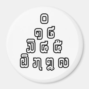 Imã Script de Língua Laociana da Pirâmide de Números d